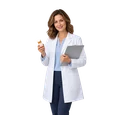 Pharmacist holding a prescription bottle and clipboard